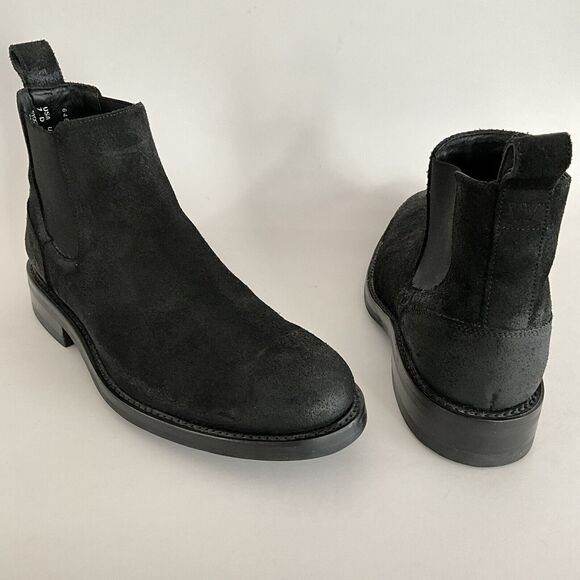 Wolverine BLVD Nubuck Distressed Chelsea Boots Black Men 7D main image 9